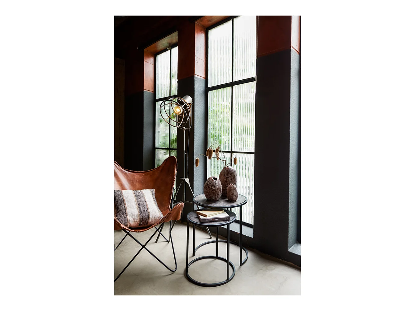 Table d'appoint DOBA - Ø50x52cm - Noir - Lot de 2