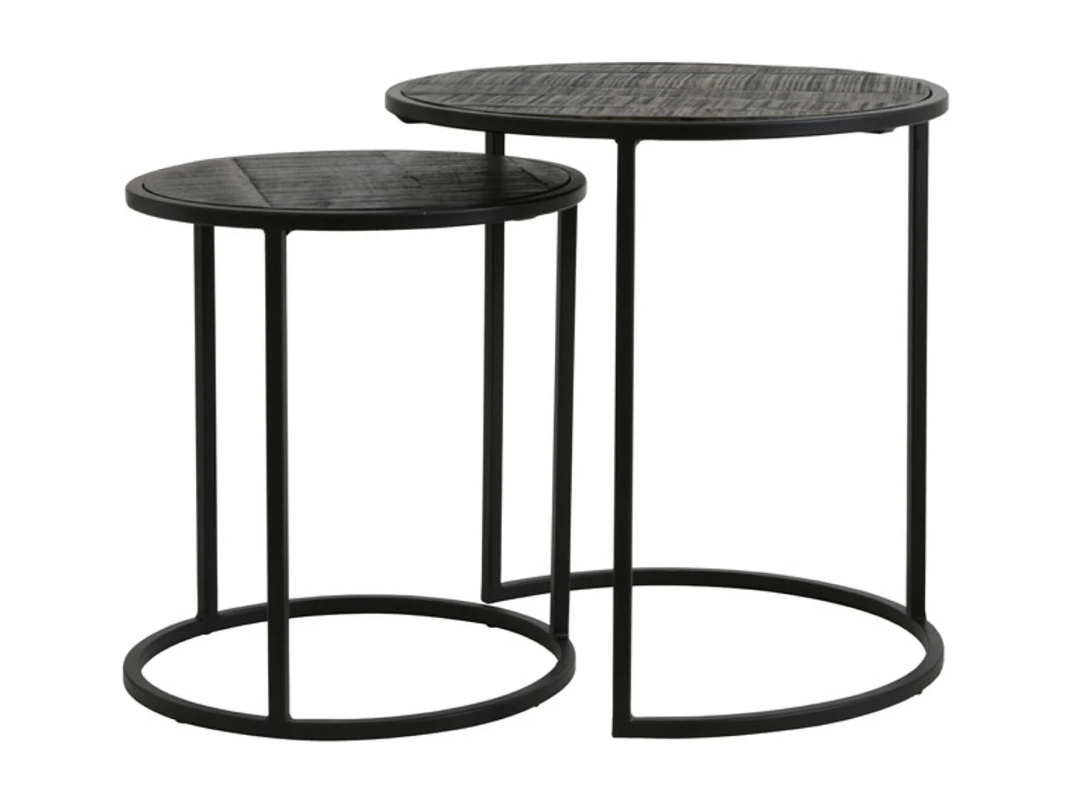 Table d'appoint DOBA - Ø50x52cm - Noir - Lot de 2