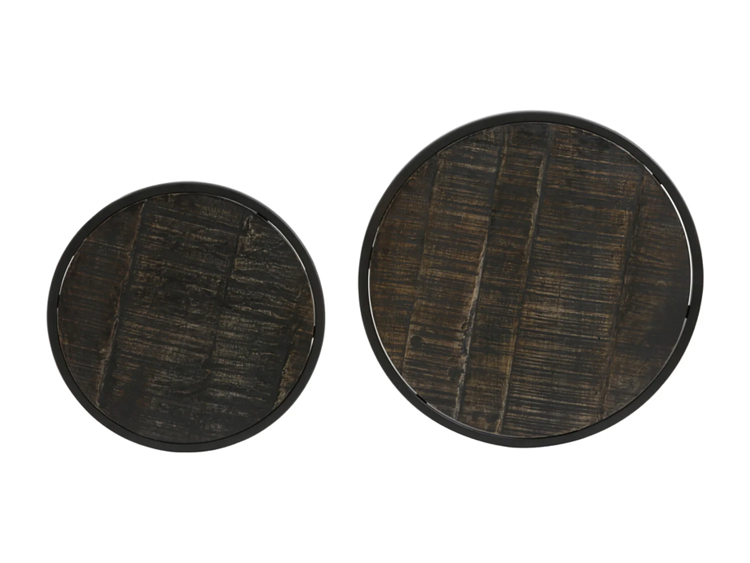 Table d'appoint DOBA - Ø50x52cm - Noir - Lot de 2