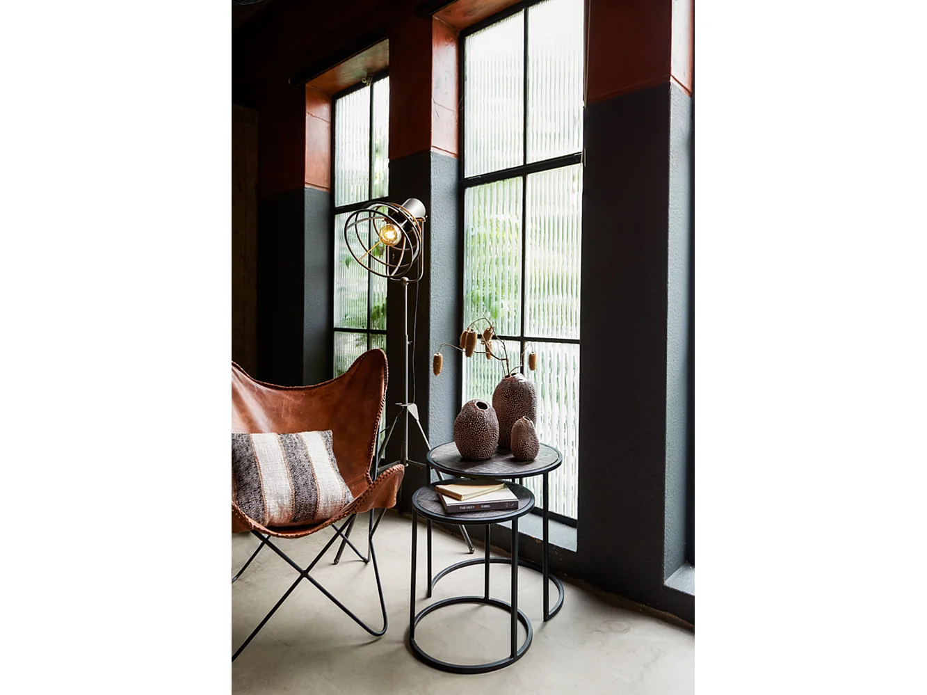 Table d'appoint DOBA - Ø50x52cm - Noir - Lot de 2