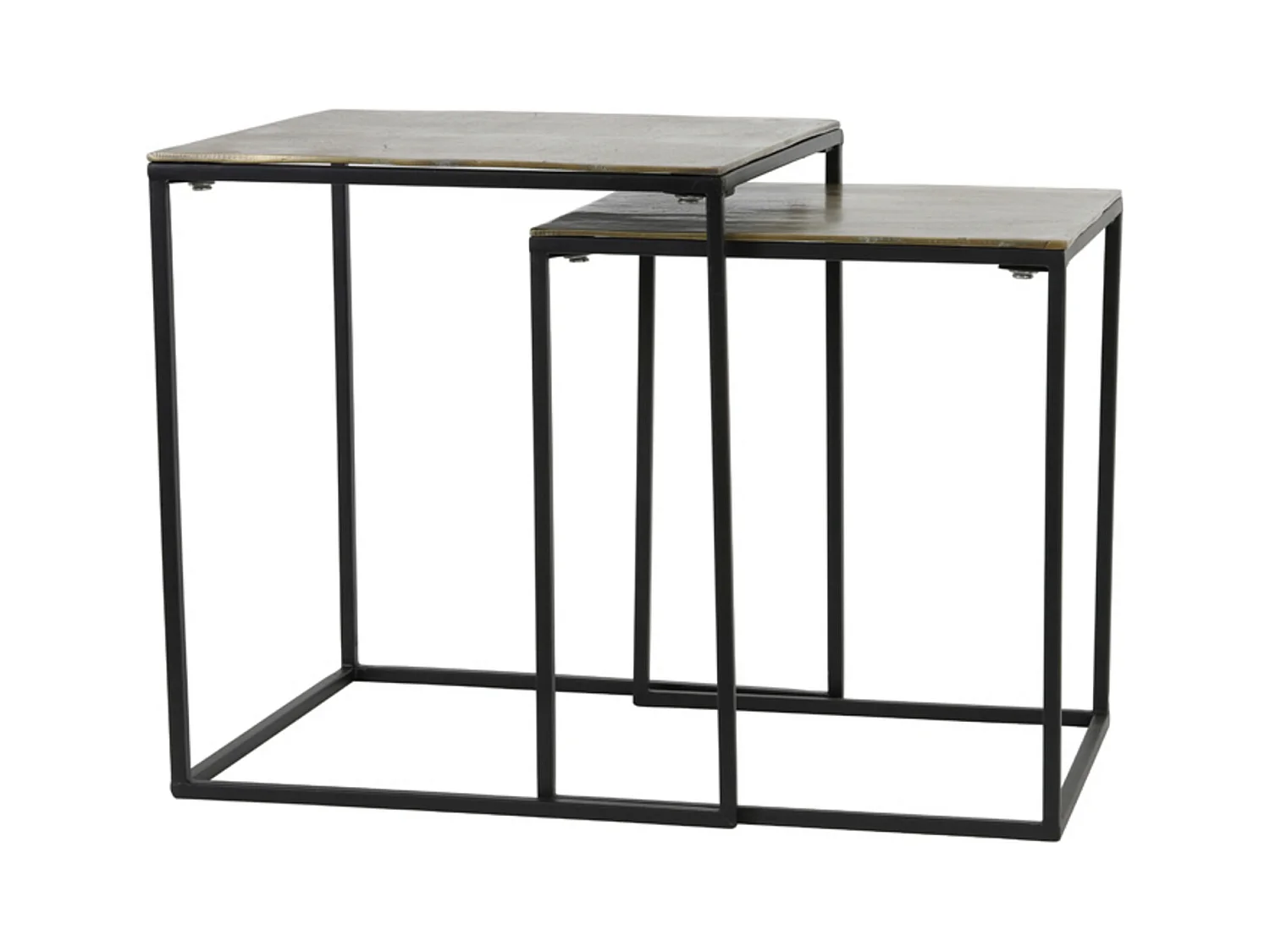 Table d'appoint BANOS - Ø44,5x50,5cm - Bronze - Lot de 2