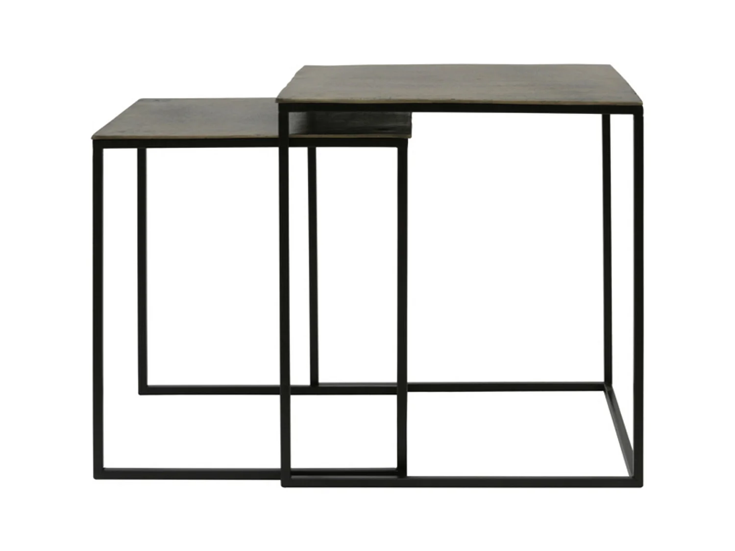 Table d'appoint BANOS - Ø44,5x50,5cm - Bronze - Lot de 2