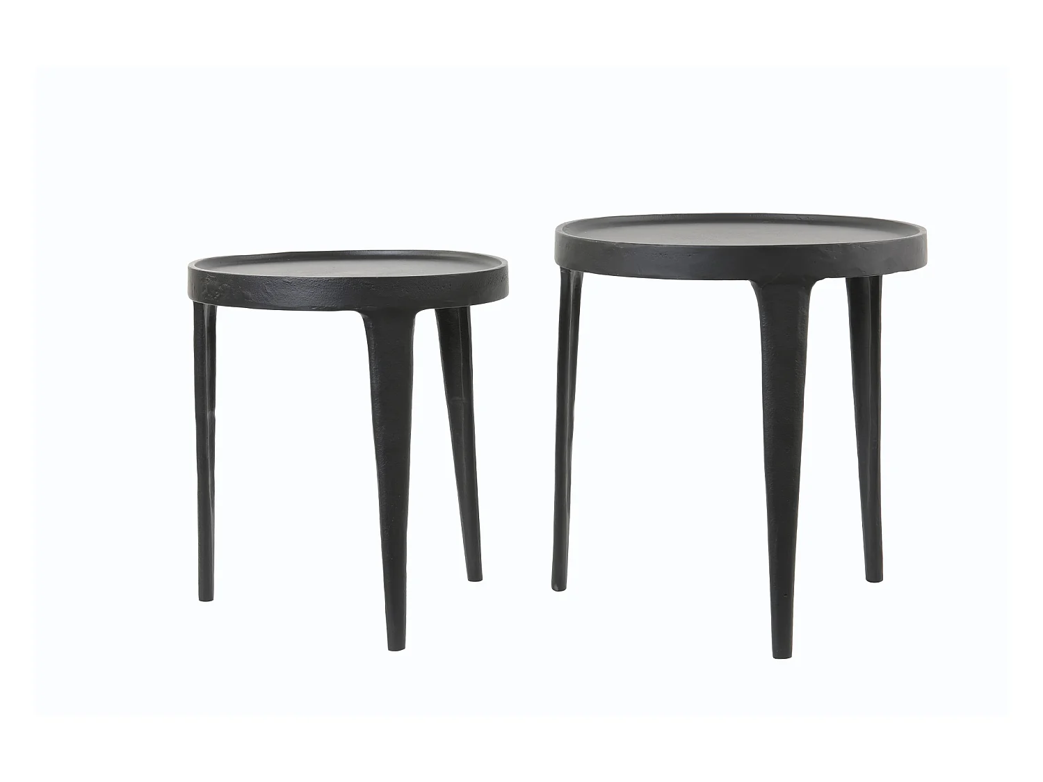 Table d'appoint TOBIAS - Ø43x45,5cm - Noir - Lot de 2