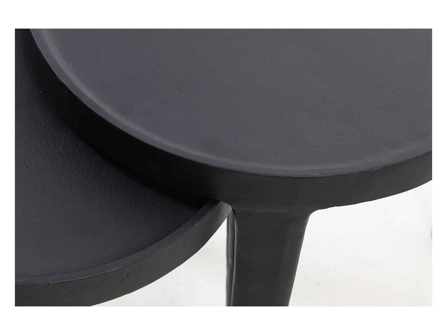 Table d'appoint TOBIAS - Ø43x45,5cm - Noir - Lot de 2