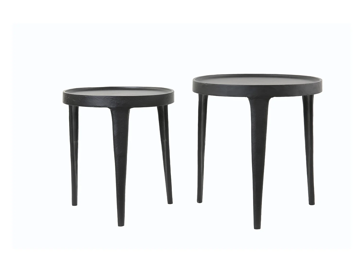 Table d'appoint TOBIAS - Ø43x45,5cm - Noir - Lot de 2