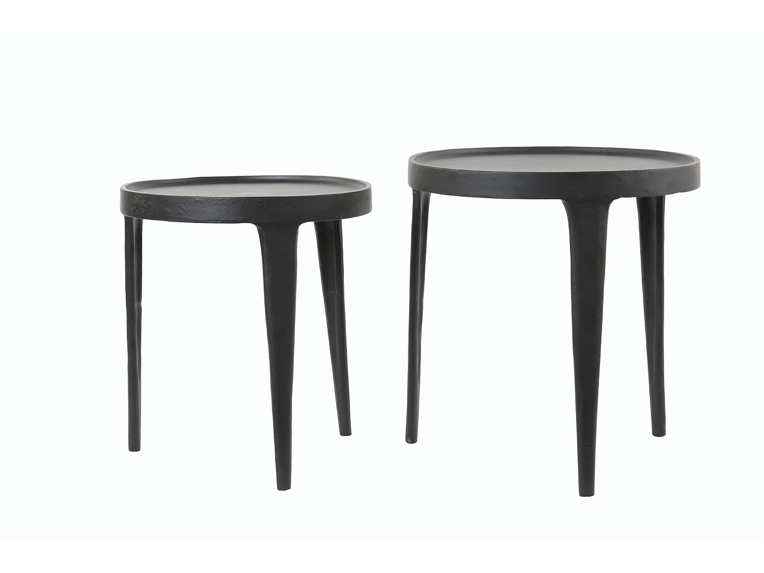 Table d'appoint TOBIAS - Ø43x45,5cm - Noir - Lot de 2