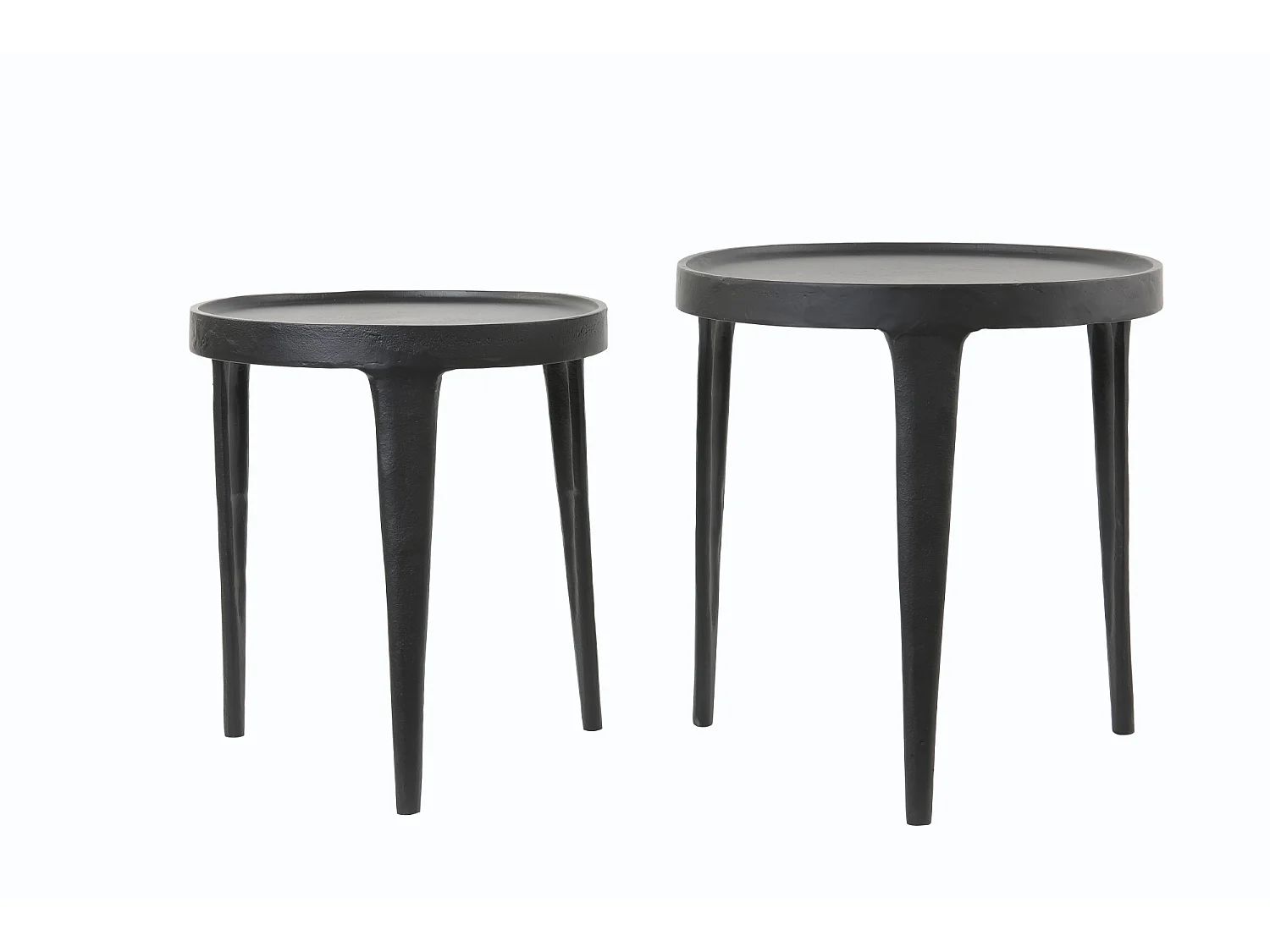 Table d'appoint TOBIAS - Ø43x45,5cm - Noir - Lot de 2