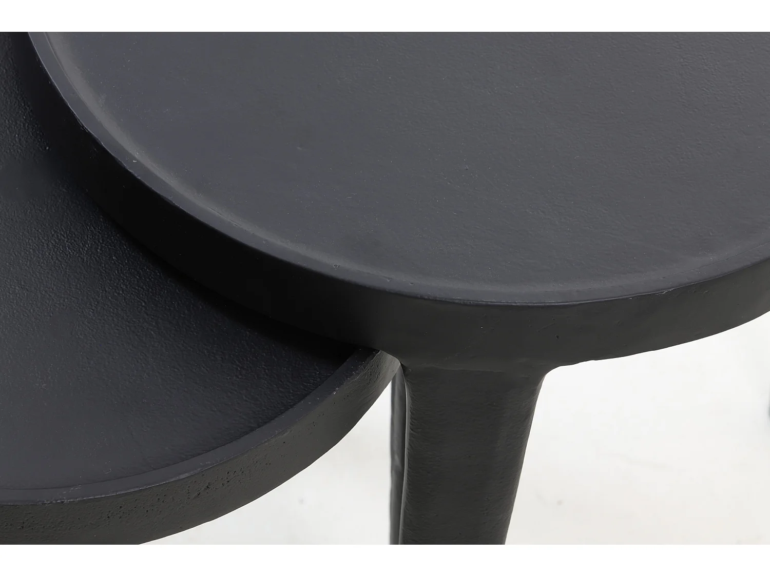 Table d'appoint TOBIAS - Ø43x45,5cm - Noir - Lot de 2