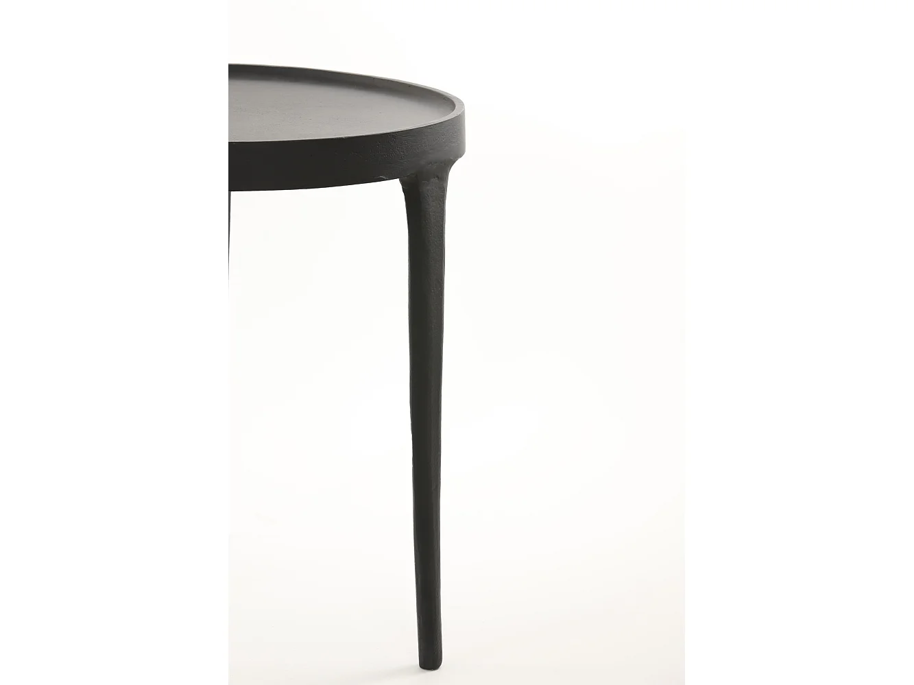 Table d'appoint TOBIAS - Ø43x45,5cm - Noir - Lot de 2