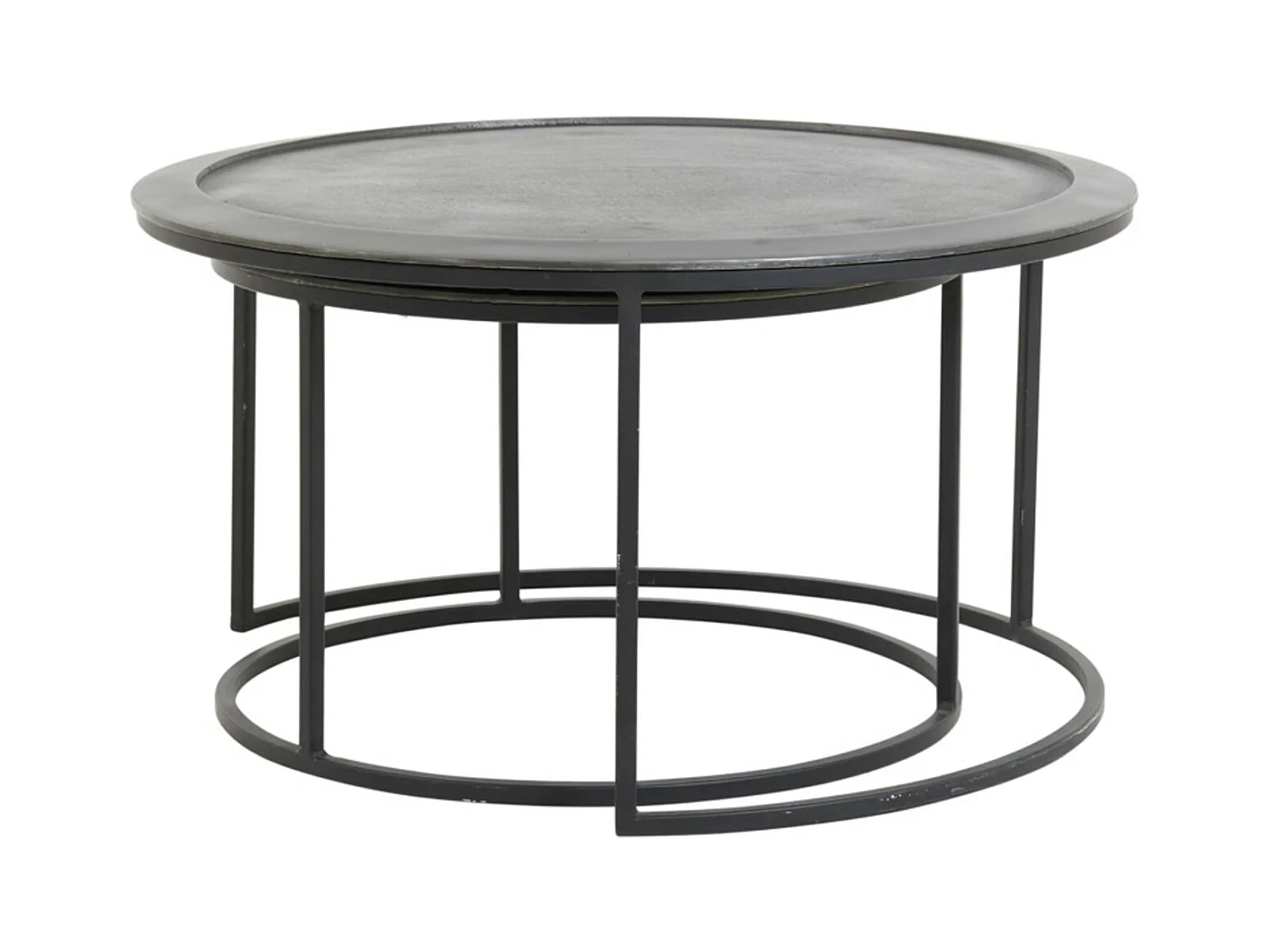 Table basse TALCA - Ø78x42cm - Noir - Lot de 2