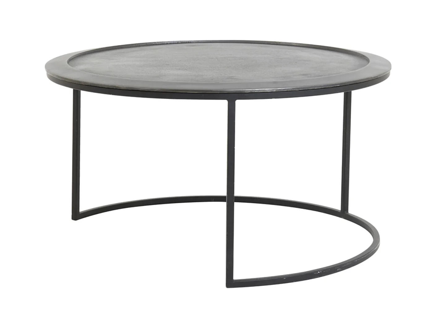 Table basse TALCA - Ø78x42cm - Noir - Lot de 2