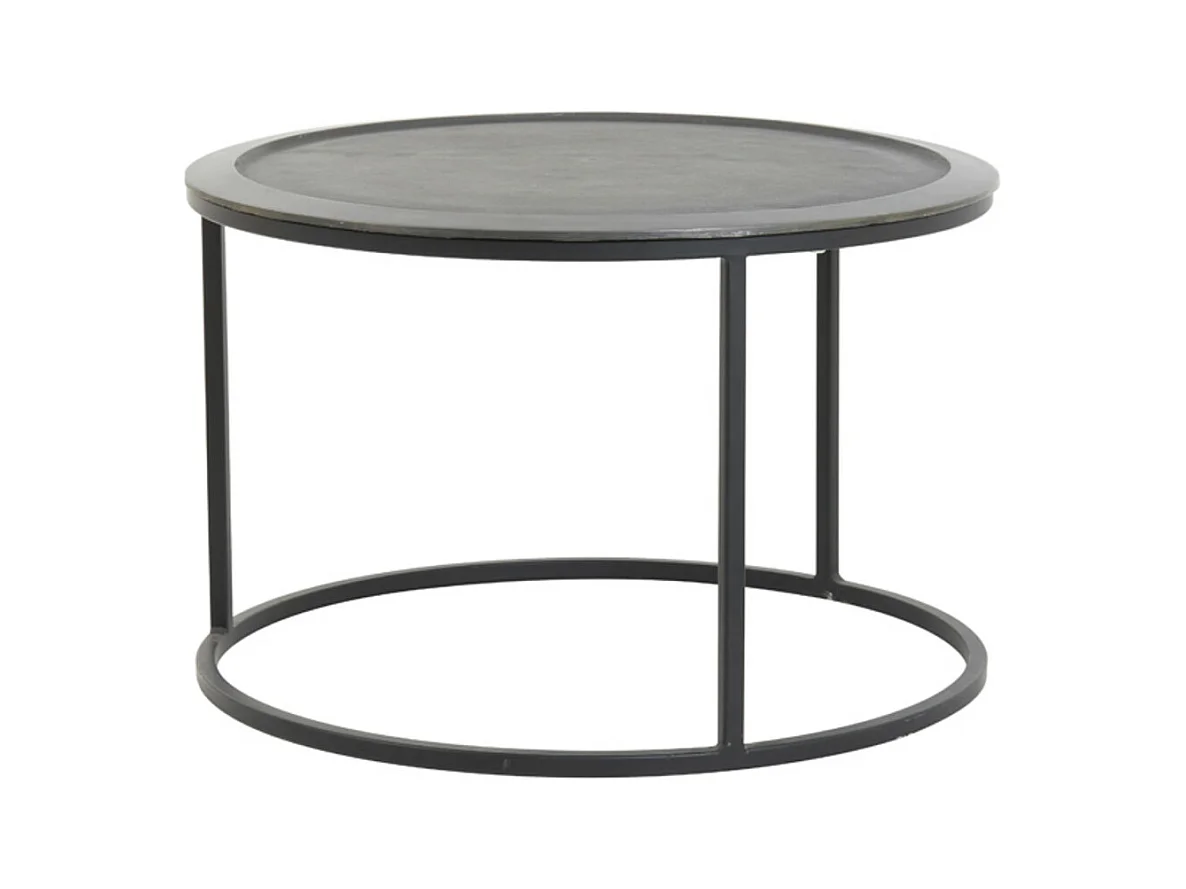 Table basse TALCA - Ø78x42cm - Noir - Lot de 2