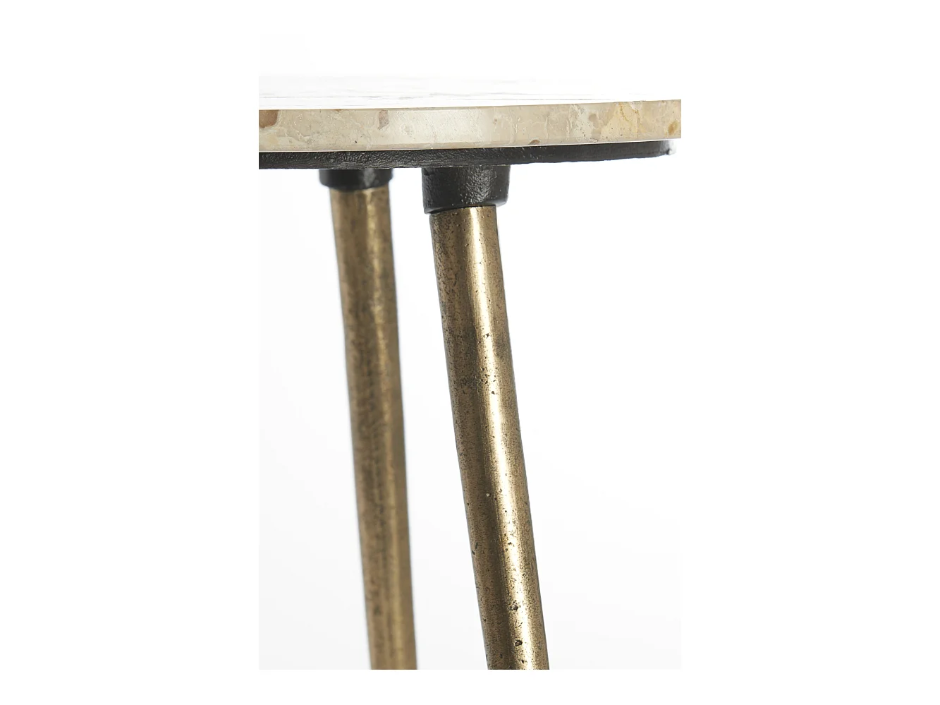 Table d'appoint ZECA - Ø48x53cm - Gris - Lot de 2