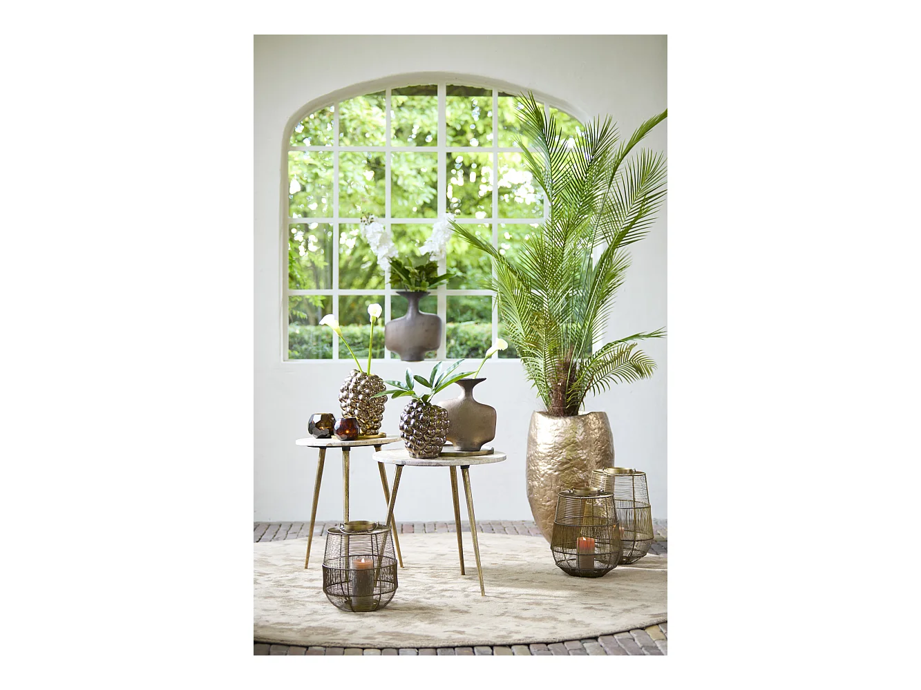 Table d'appoint ZECA - Ø48x53cm - Gris - Lot de 2