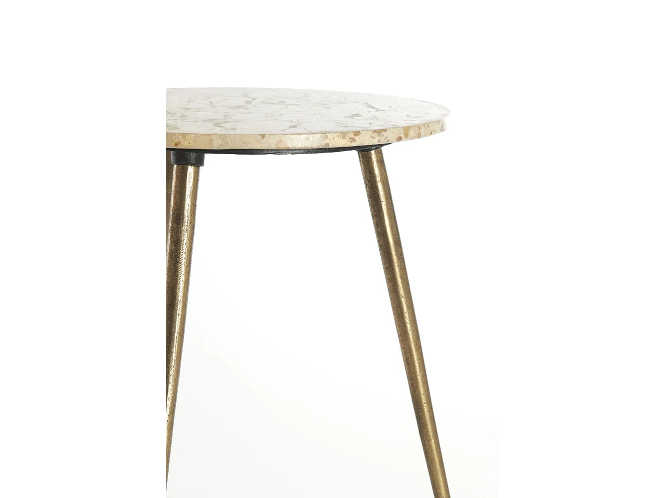 Table d'appoint ZECA - Ø48x53cm - Gris - Lot de 2