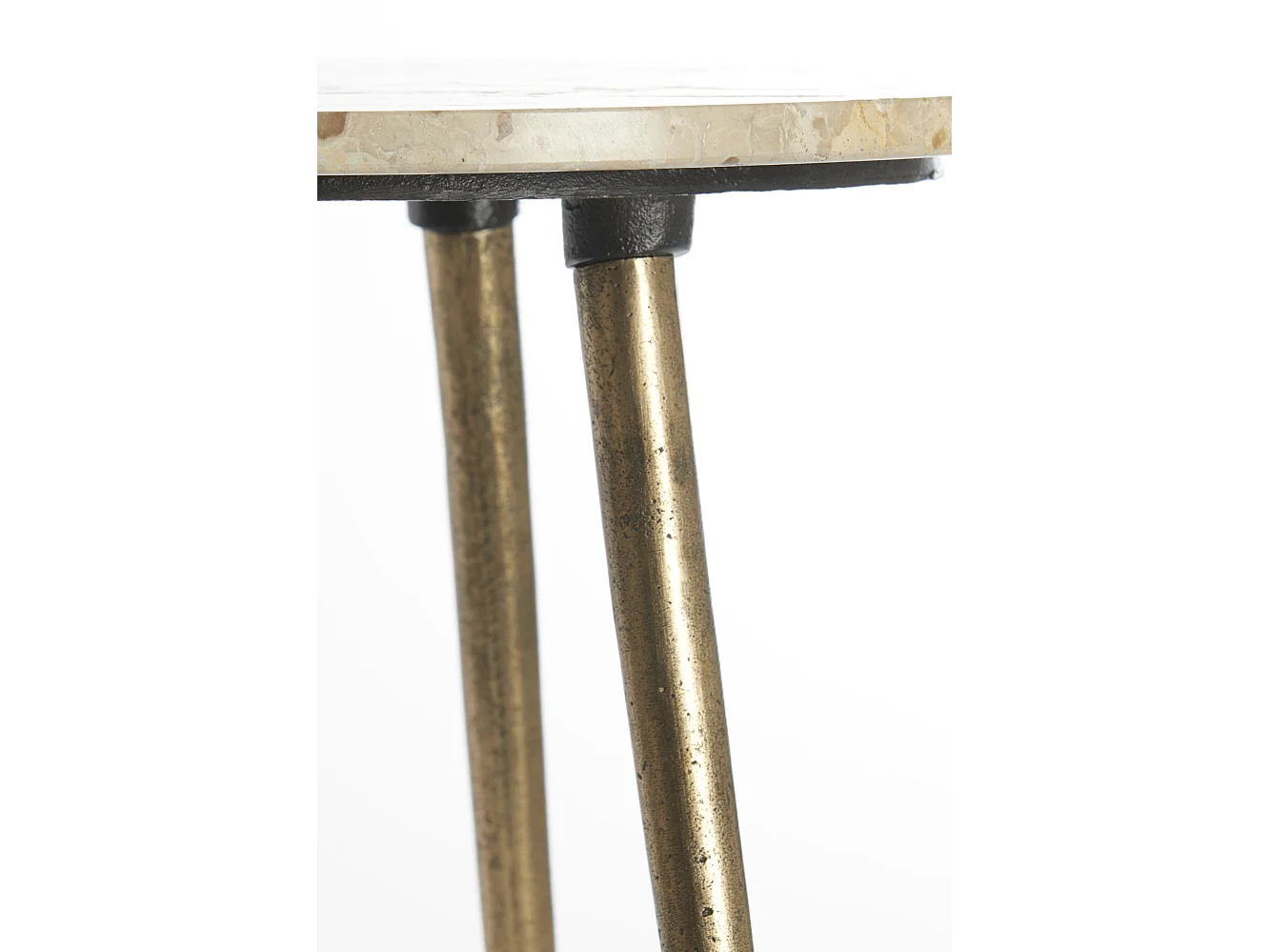 Table d'appoint ZECA - Ø48x53cm - Gris - Lot de 2