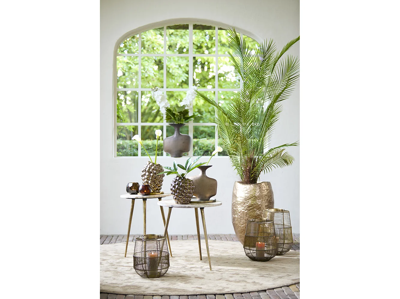 Table d'appoint ZECA - Ø48x53cm - Gris - Lot de 2