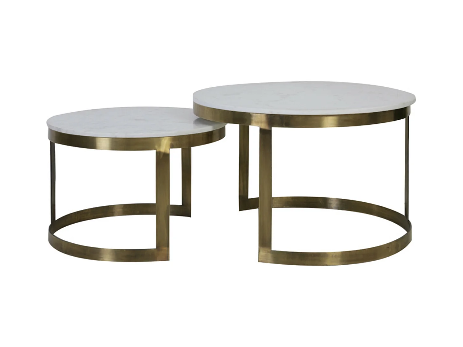 Table basse PERLATO - Ø75x47cm - Blanc - Lot de 2