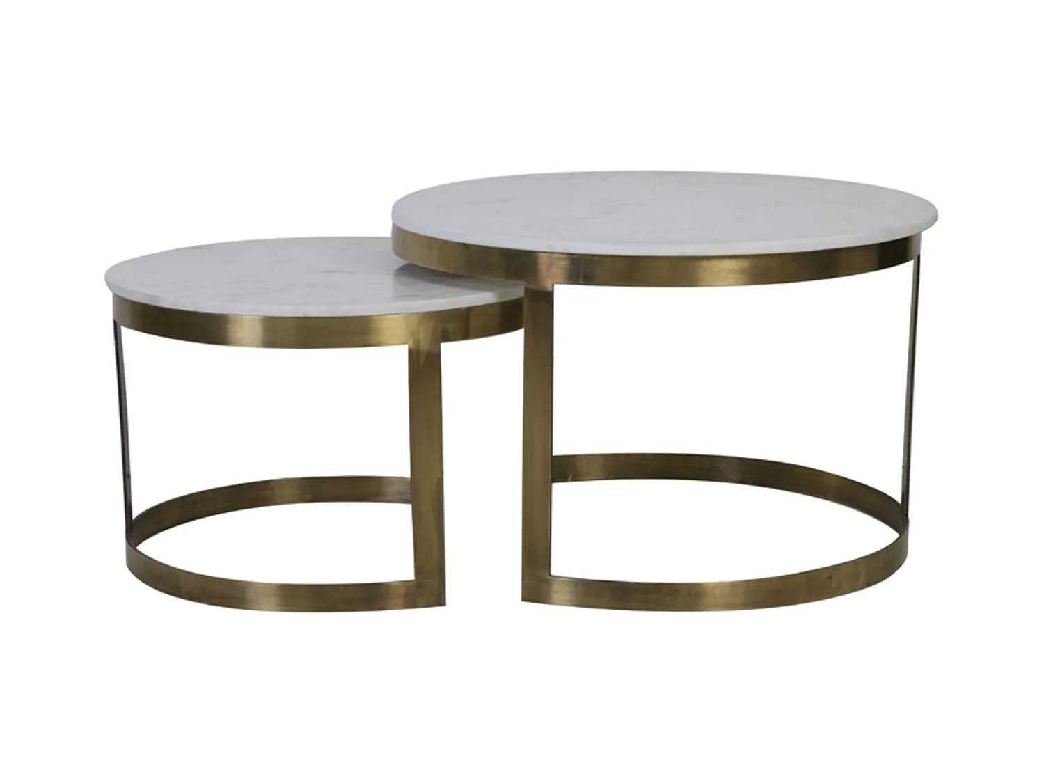 Table basse PERLATO - Ø75x47cm - Blanc - Lot de 2