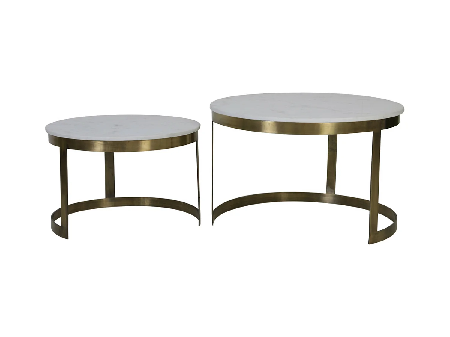 Table basse PERLATO - Ø75x47cm - Blanc - Lot de 2