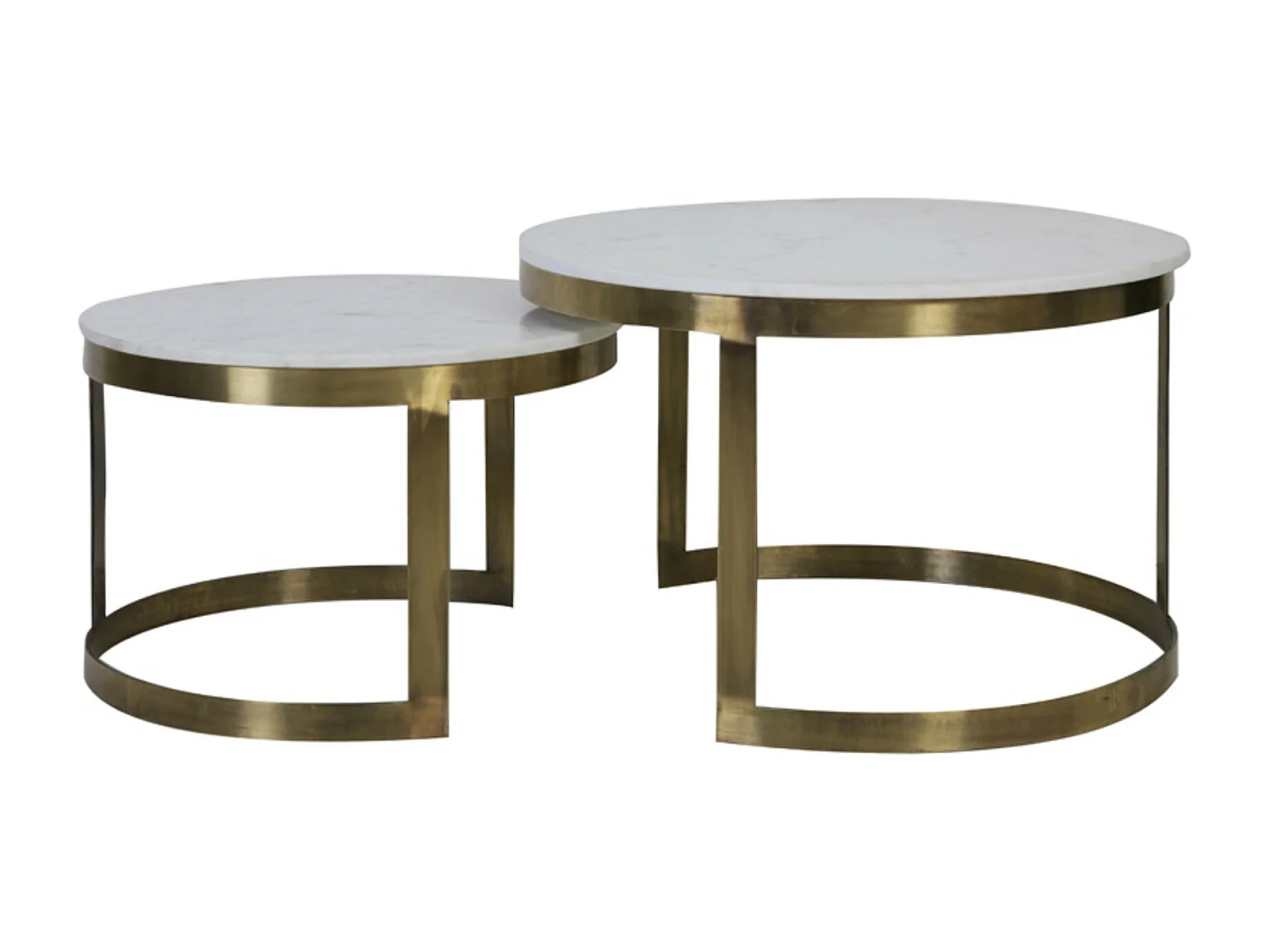 Table basse PERLATO - Ø75x47cm - Blanc - Lot de 2