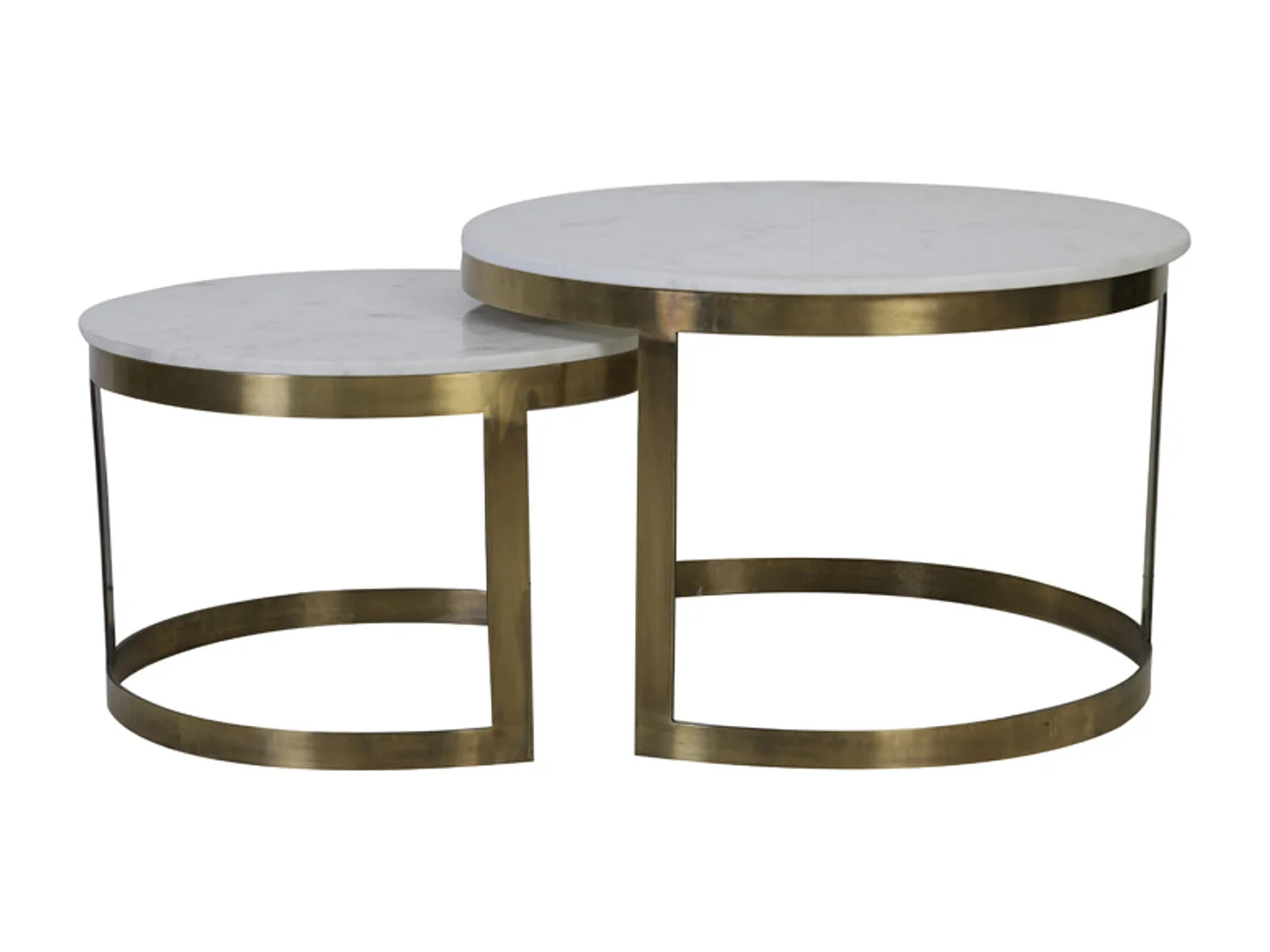 Table basse PERLATO - Ø75x47cm - Blanc - Lot de 2