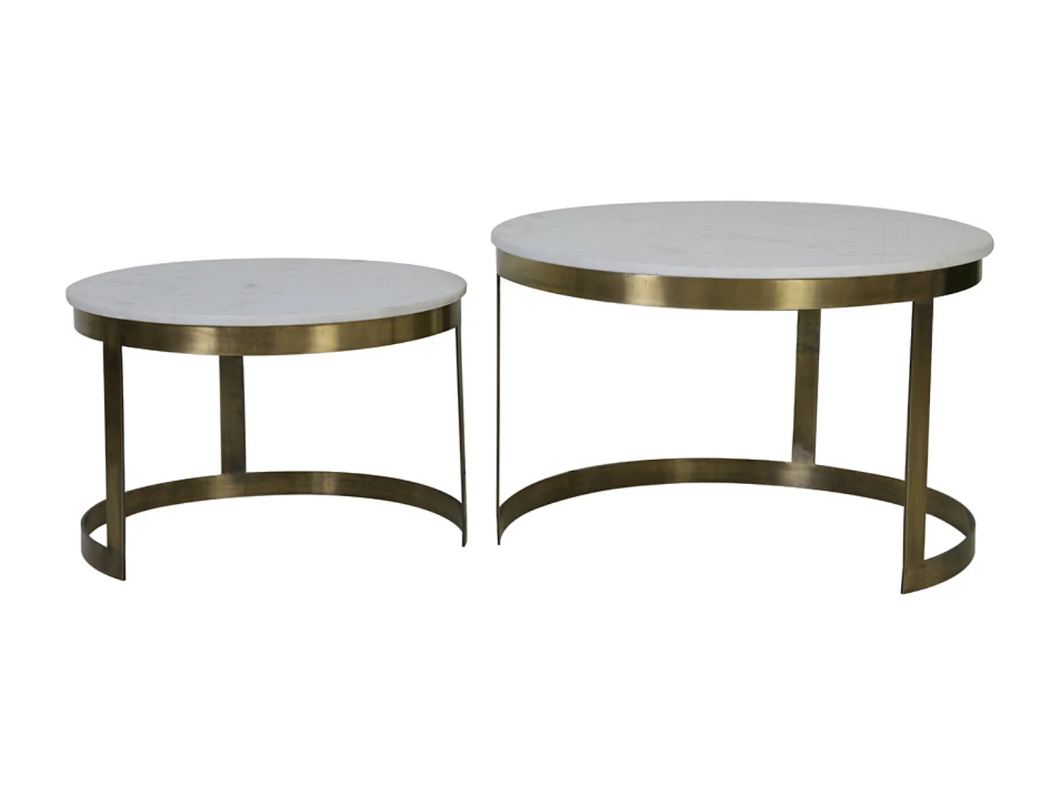 Table basse PERLATO - Ø75x47cm - Blanc - Lot de 2