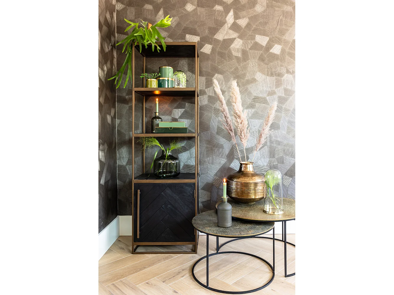 Table basse RENGO - Ø76x41cm - Bronze - Lot de 2