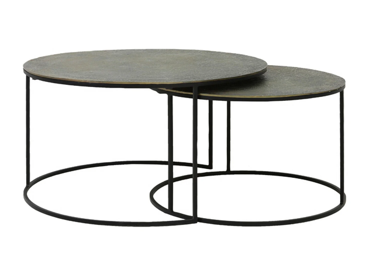 Table basse RENGO - Ø76x41cm - Bronze - Lot de 2