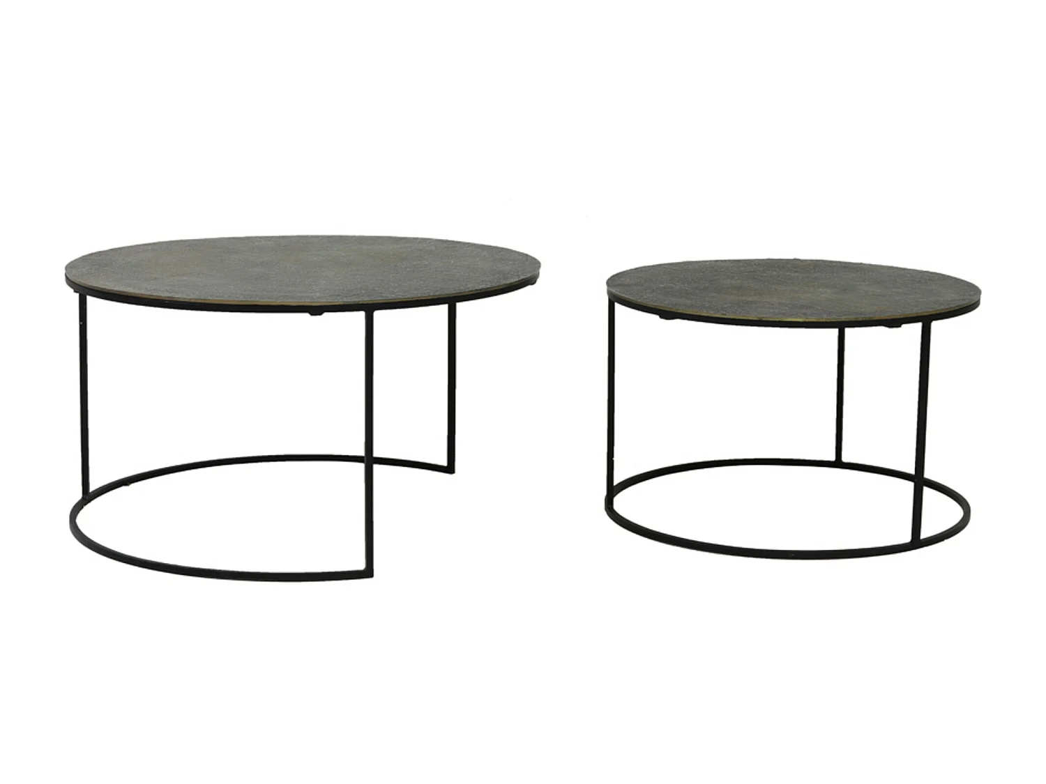 Table basse RENGO - Ø76x41cm - Bronze - Lot de 2