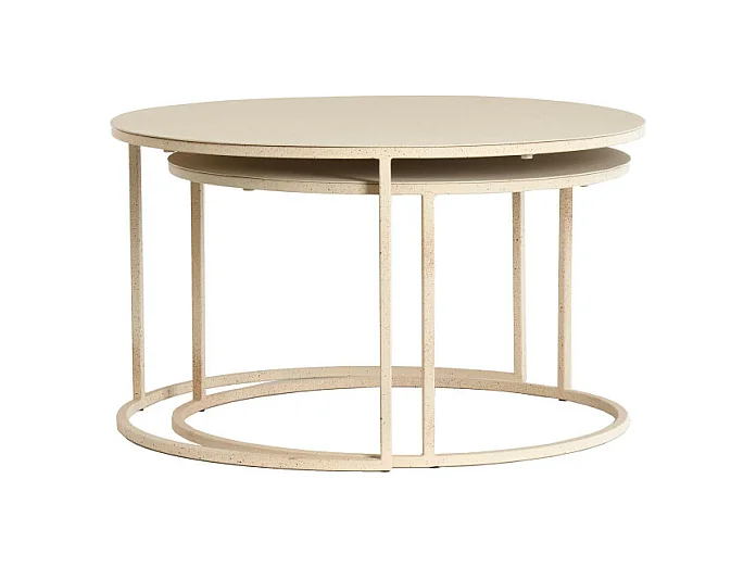 Table basse SADAR - Ø75x42cm - Marron - Lot de 2