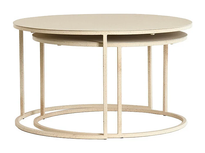 Table basse SADAR - Ø75x42cm - Marron - Lot de 2