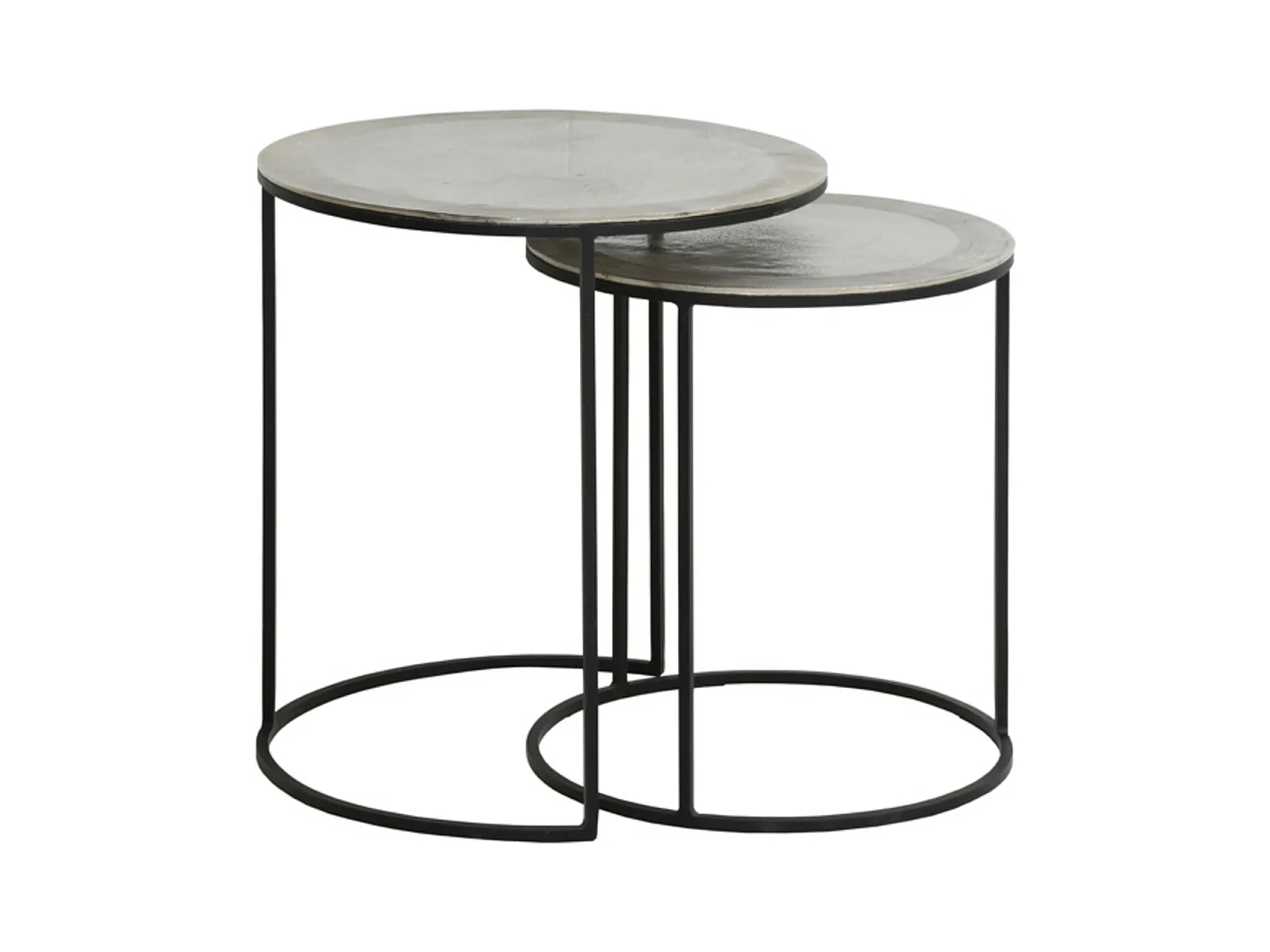 Table d'appoint TALCA - Ø49x52cm - Argent - Lot de 2