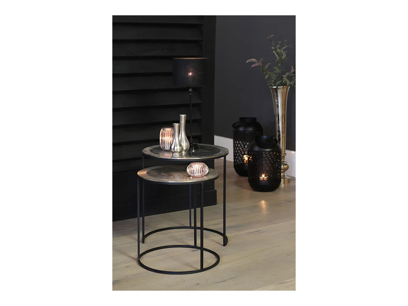Table d'appoint TALCA - Ø49x52cm - Argent - Lot de 2