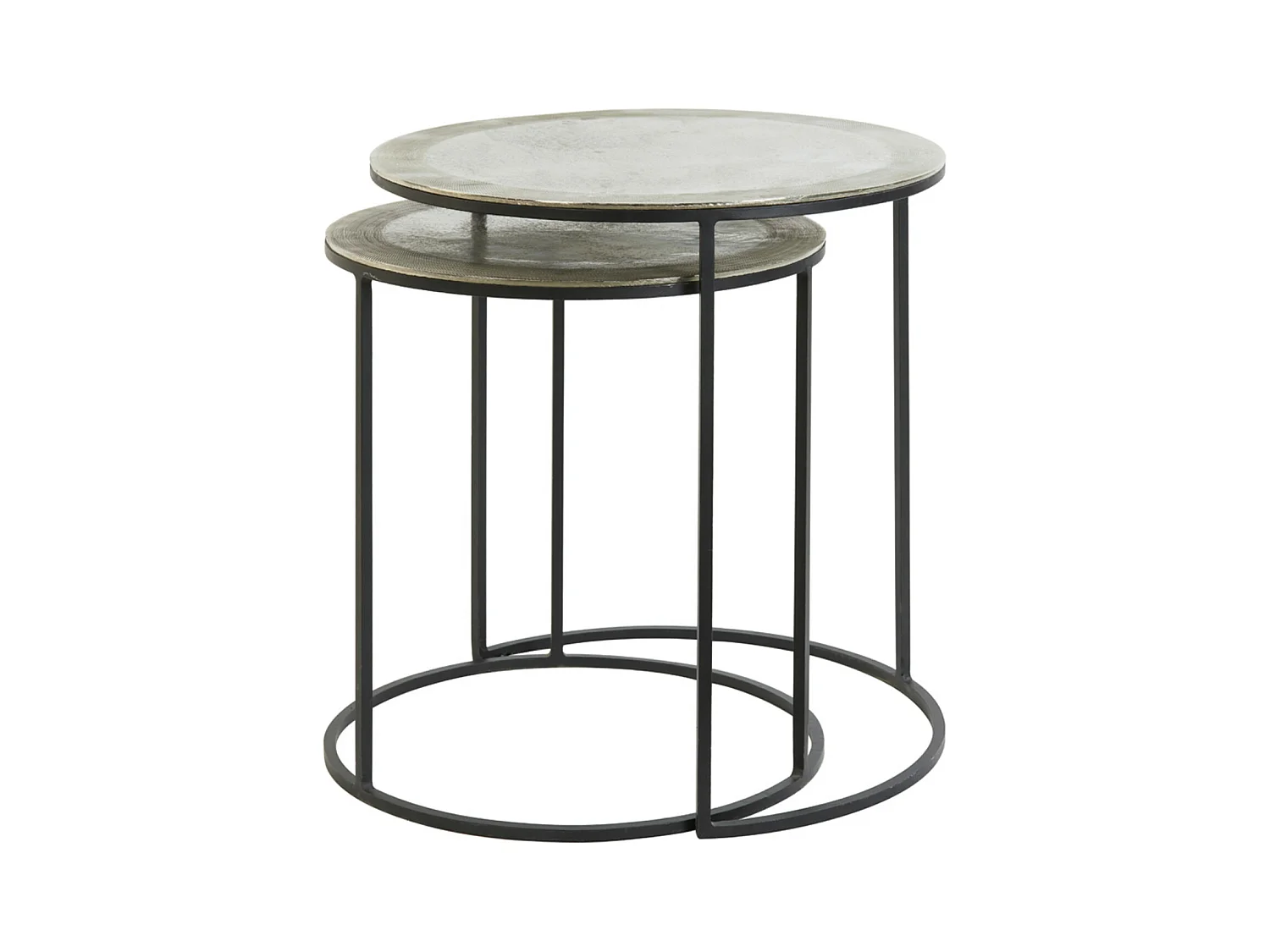 Table d'appoint TALCA - Ø49x52cm - Argent - Lot de 2