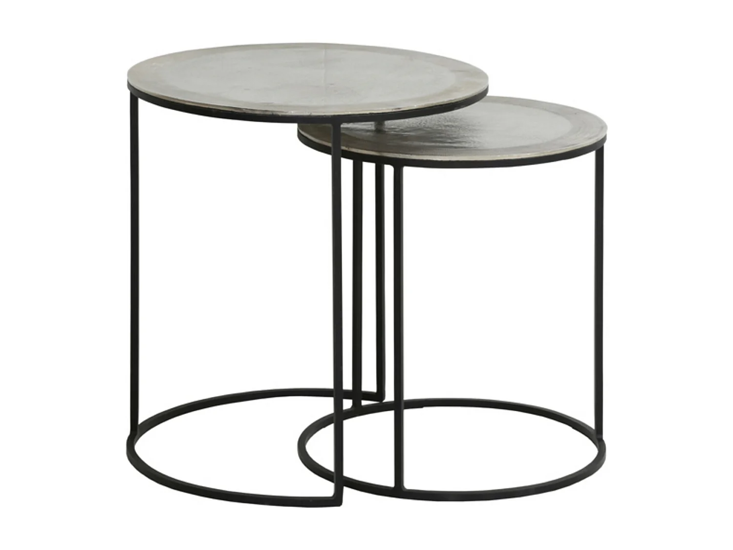 Table d'appoint TALCA - Ø49x52cm - Argent - Lot de 2