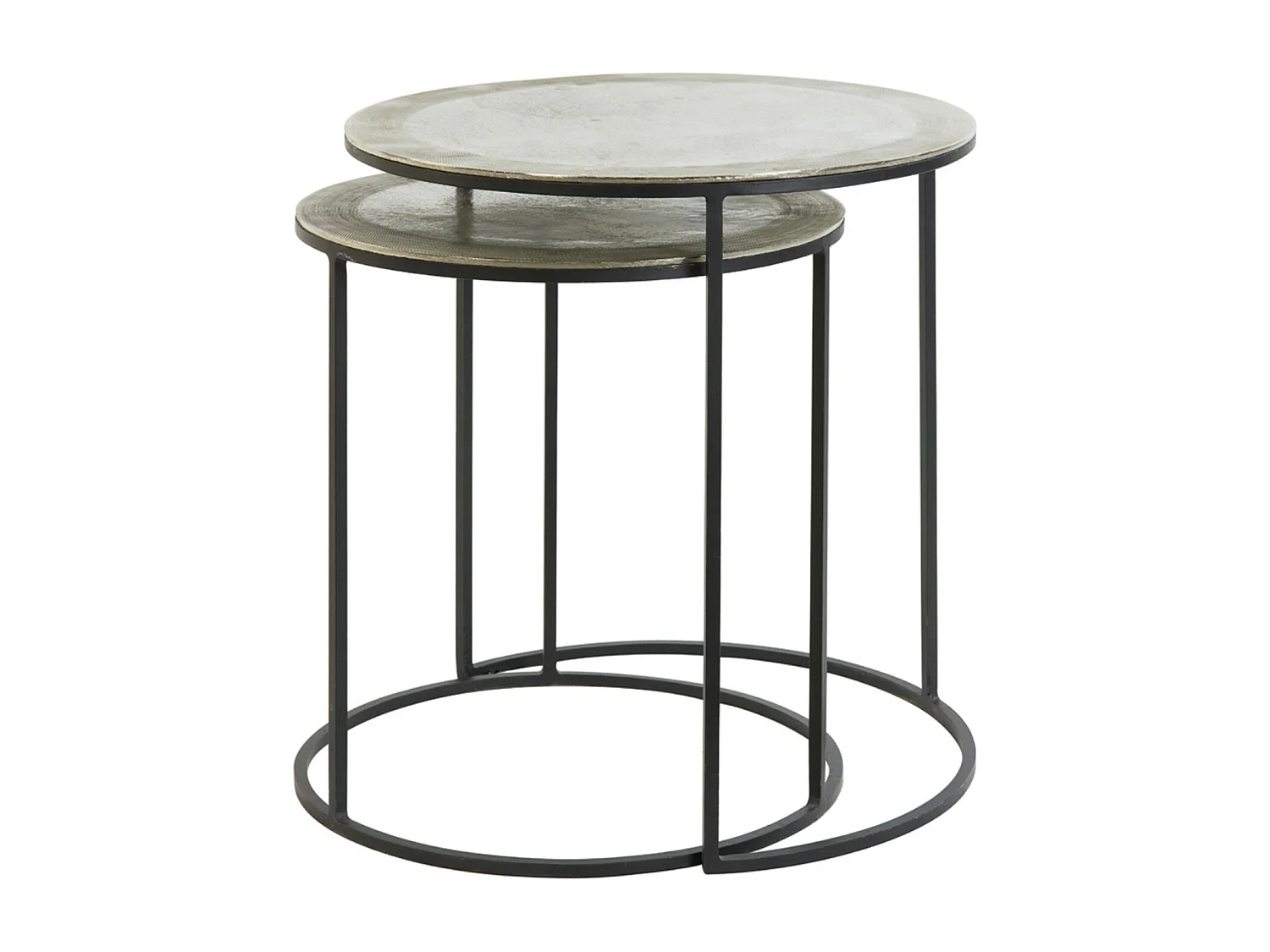 Table d'appoint TALCA - Ø49x52cm - Argent - Lot de 2