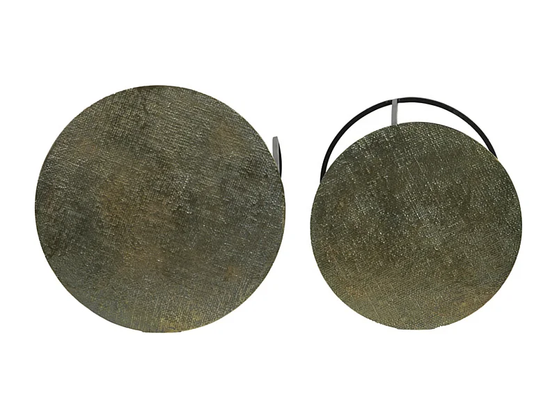 Mesa auxiliar RENGO - Ø49x52cm - Bronce - Juego de 2