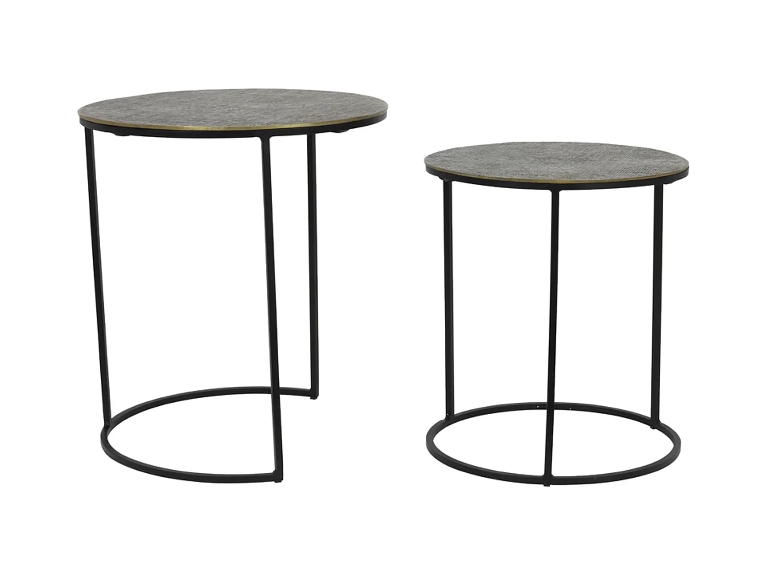 Table d'appoint RENGO - Ø49x52cm - Bronze - Lot de 2