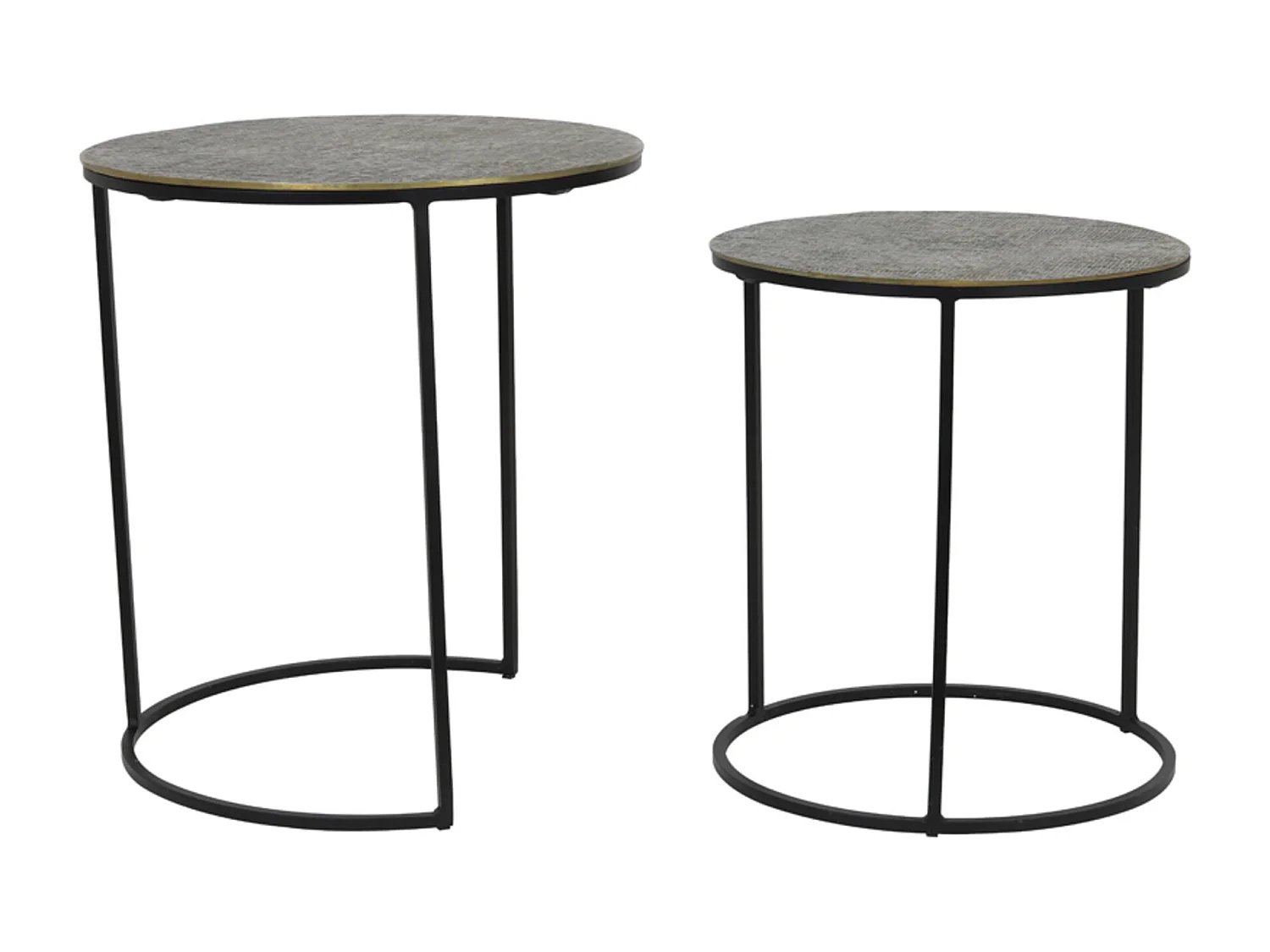 Table d'appoint RENGO - Ø49x52cm - Bronze - Lot de 2