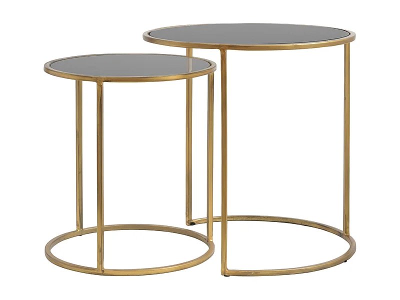 Beistelltisch DUARTE - Ø50x52cm - Gold - 2er-Set