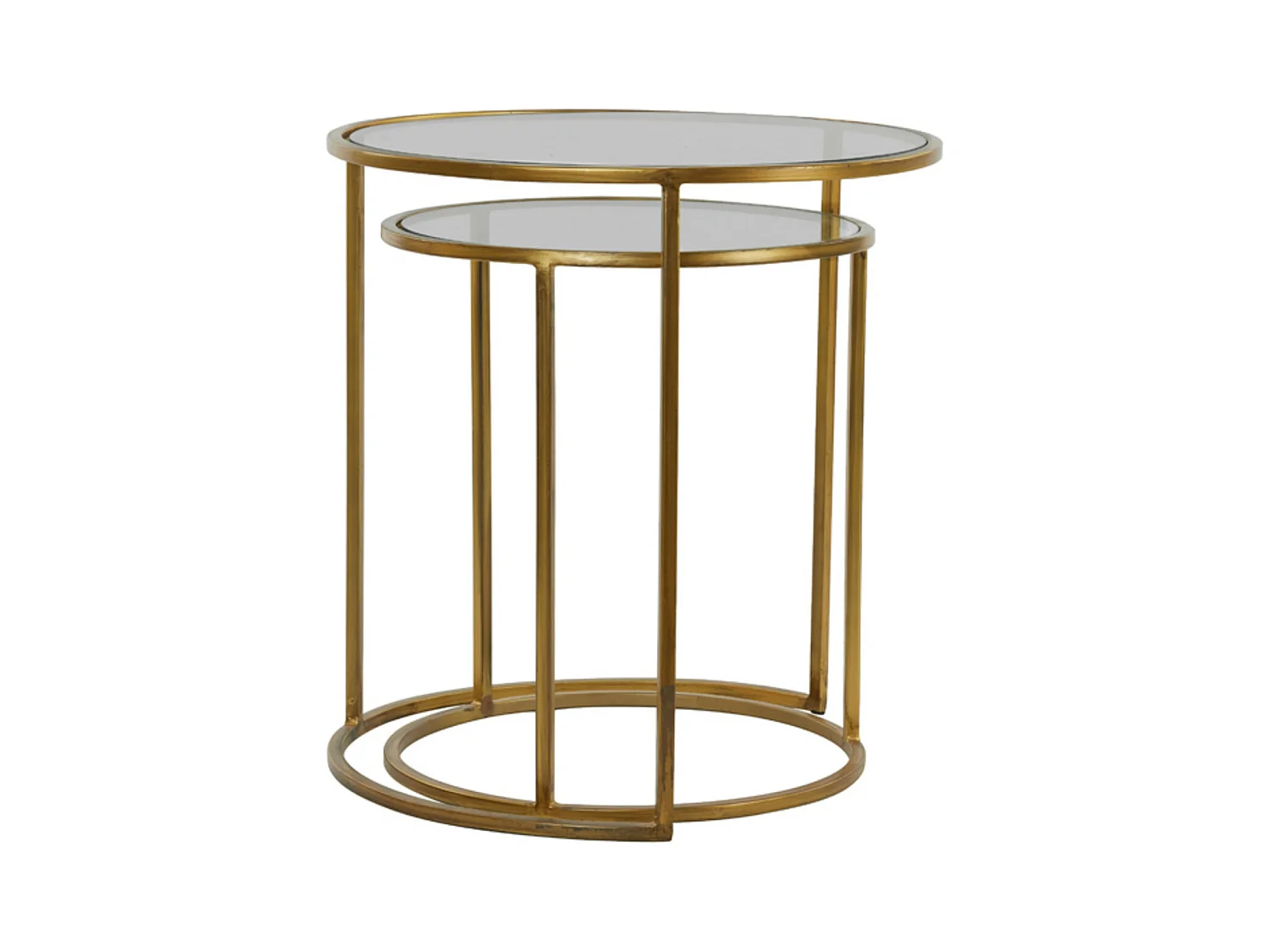 Table d'appoint DUARTE - Ø50x52cm - Doré - Lot de 2
