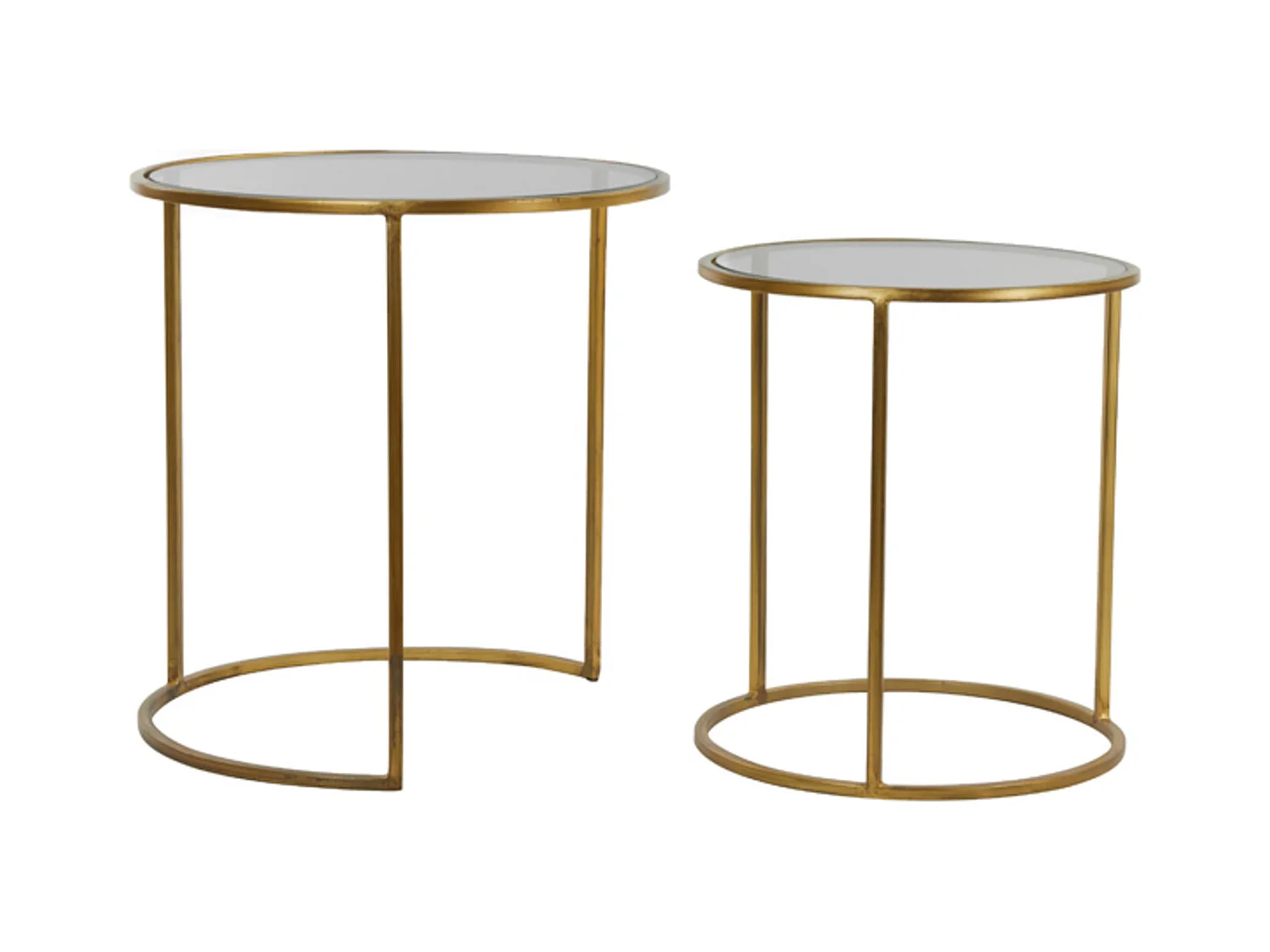 Table d'appoint DUARTE - Ø50x52cm - Doré - Lot de 2