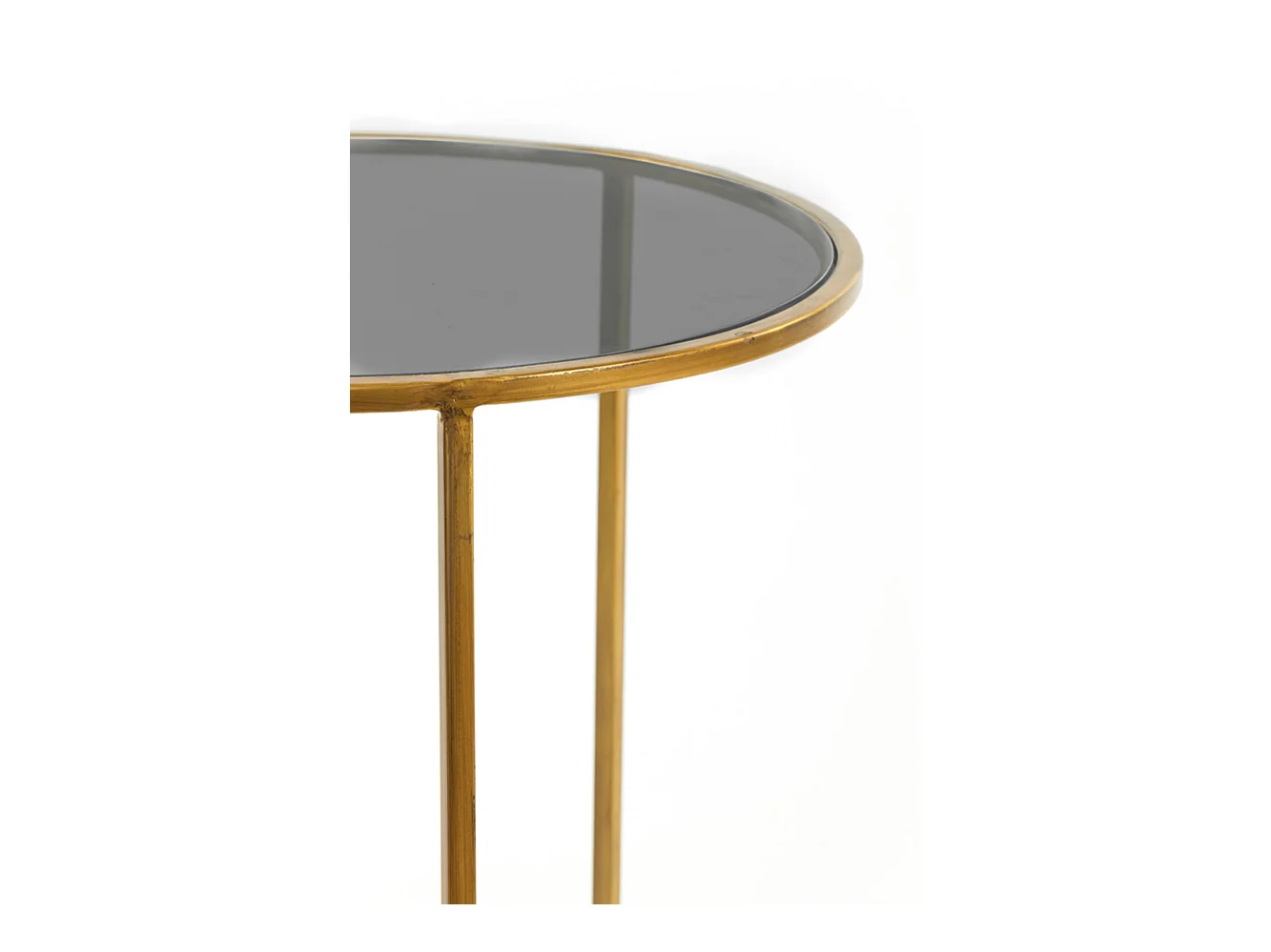 Table d'appoint DUARTE - Ø50x52cm - Doré - Lot de 2