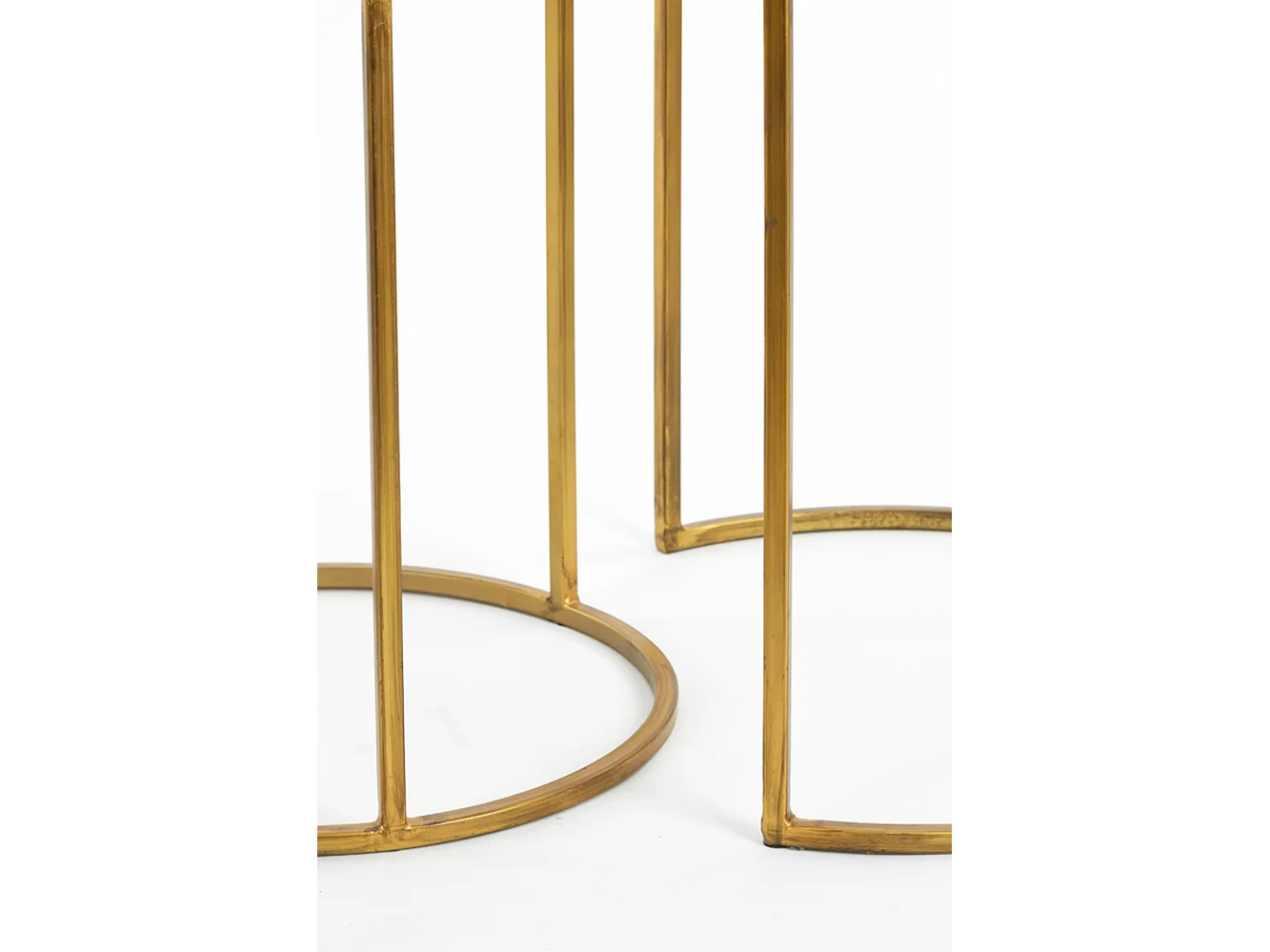 Table d'appoint DUARTE - Ø50x52cm - Doré - Lot de 2