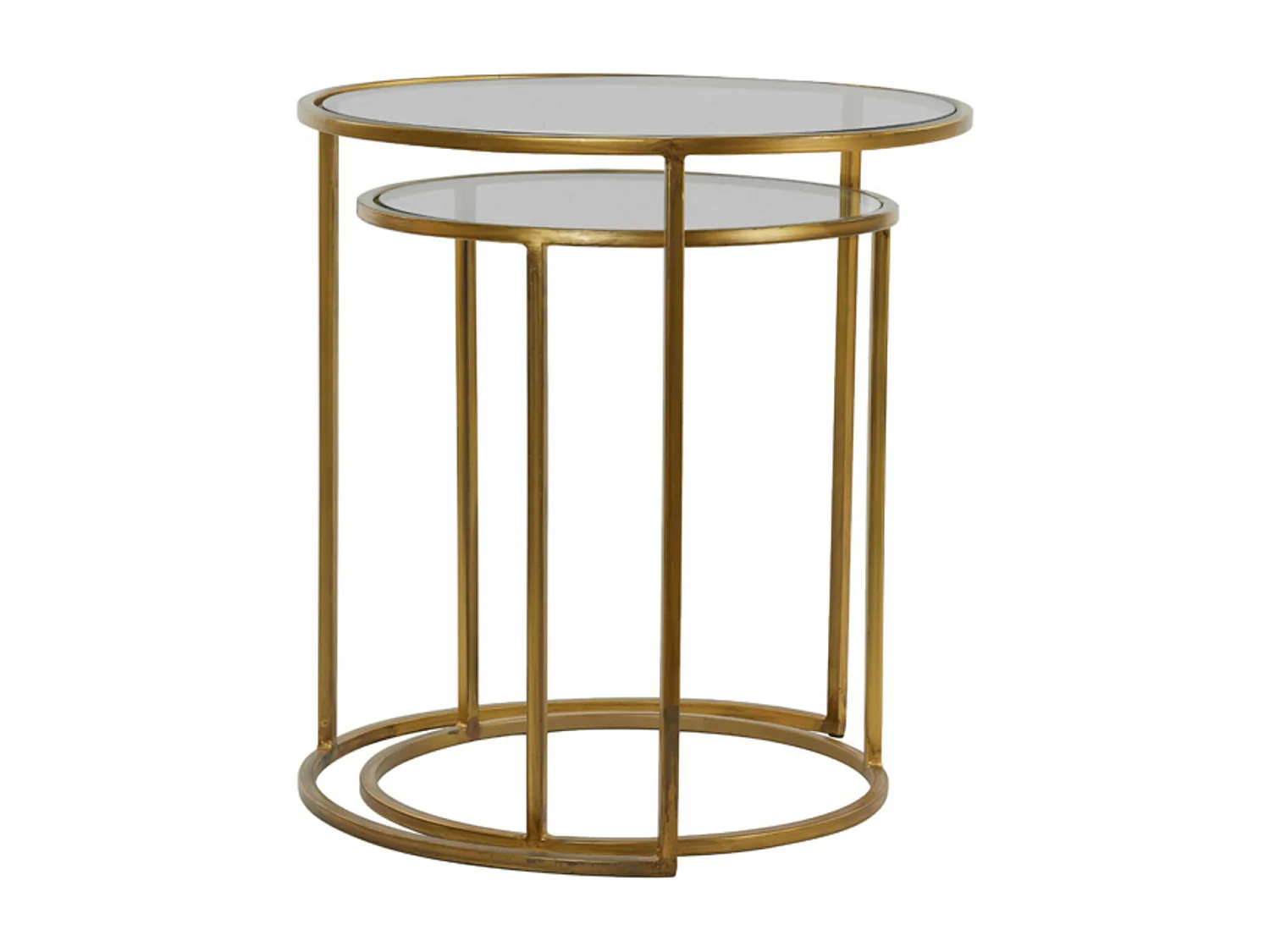 Bijzettafel DUARTE - Ø50x52cm - Goud - Set van 2