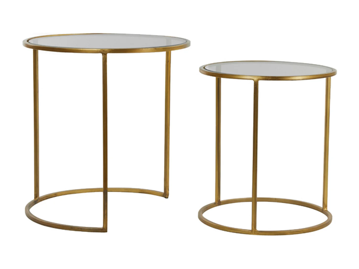 Bijzettafel DUARTE - Ø50x52cm - Goud - Set van 2