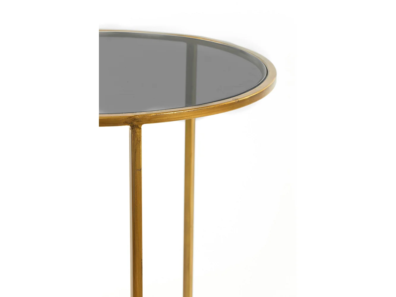 Bijzettafel DUARTE - Ø50x52cm - Goud - Set van 2