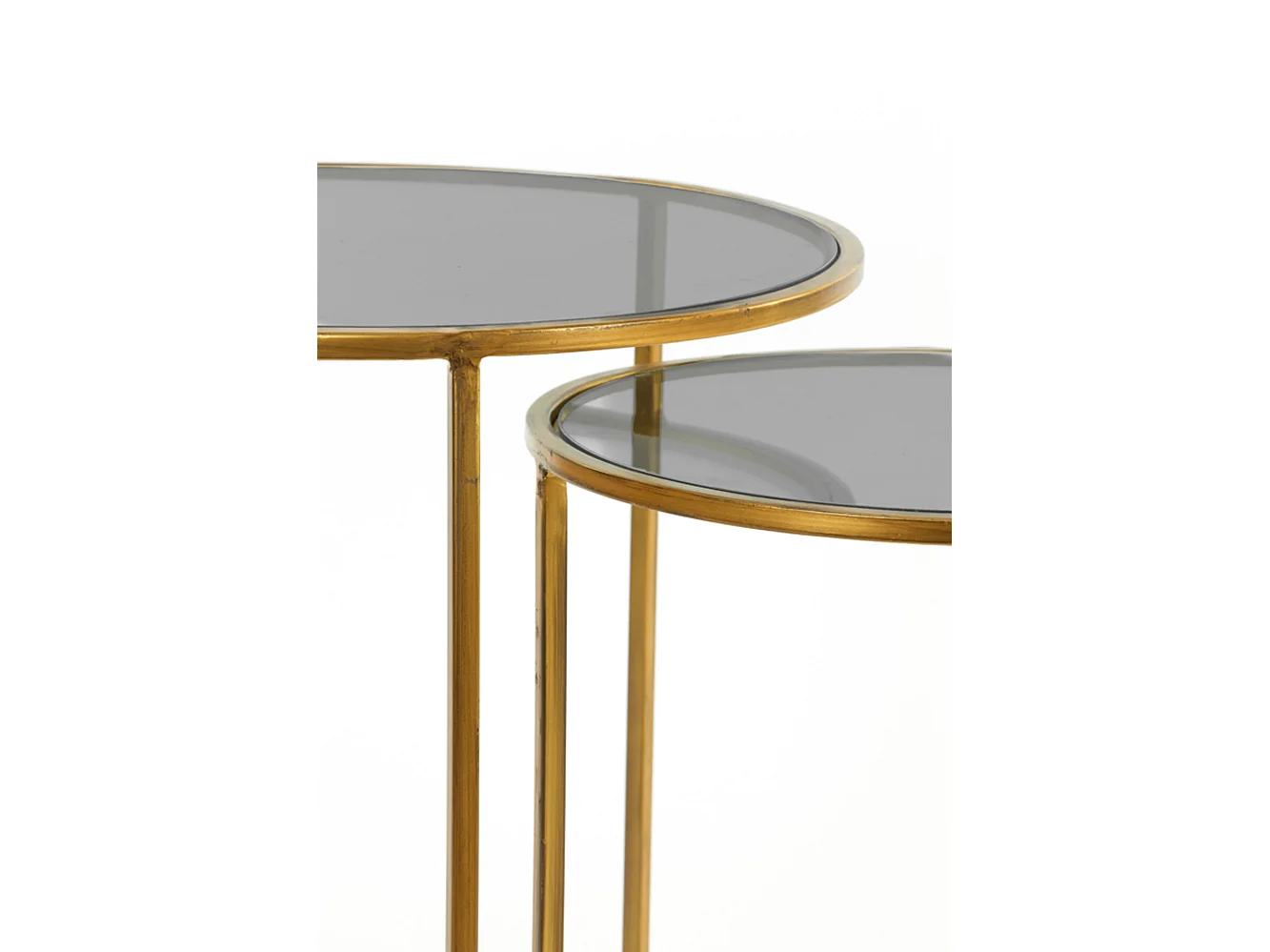 Bijzettafel DUARTE - Ø50x52cm - Goud - Set van 2