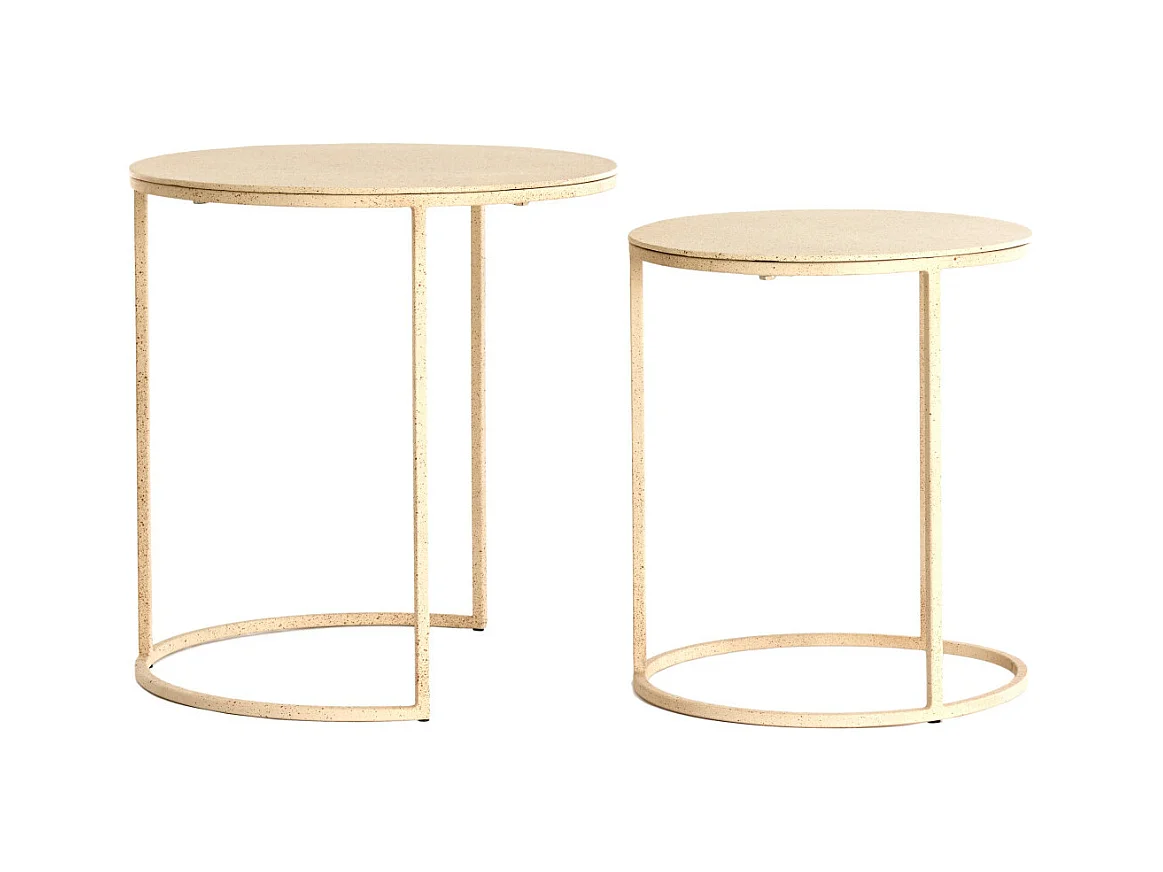 Table d'appoint SADAR - Ø52x46cm - Marron - Lot de 2